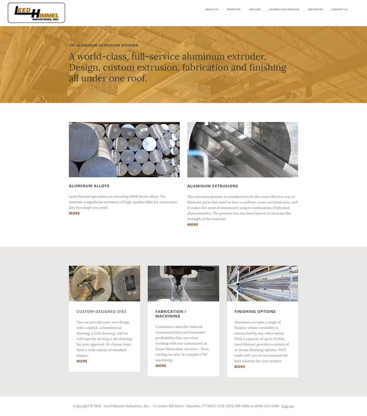 Web Design for Leed Himmel Extrusions by Web Savvy Marketers